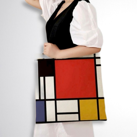 Vintage Handbags - Mondrian Linen Tote Bag NWOT